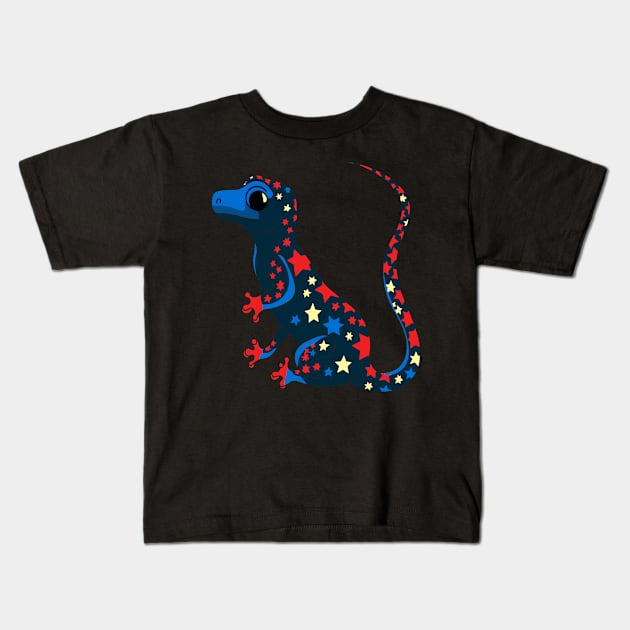 Patriotic Salamander Kids T-Shirt by JH Mart